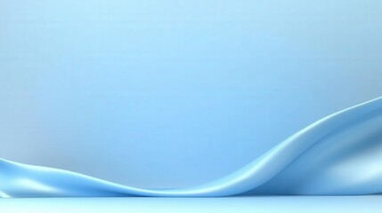 Obraz premium Blue fabric wave, smooth background, studio shot, product display
