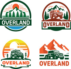 Obraz premium Four Overland Vehicle Logos.