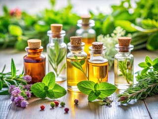 Long exposure unveils the enchanting world of aromatherapy: oils and herbs in captivating light trails.