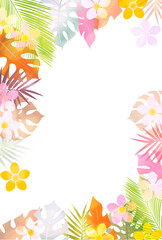 ヤシ　プルメリア　観葉植物　背景