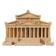 ancient greek temple with columns transparent background
