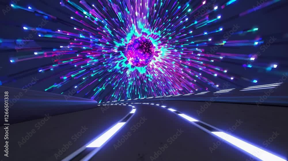 Poster light trails in the tunnel
