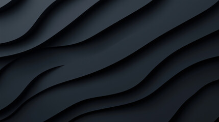 Obraz premium Sleek black waves create modern, textured background with depth and elegance.