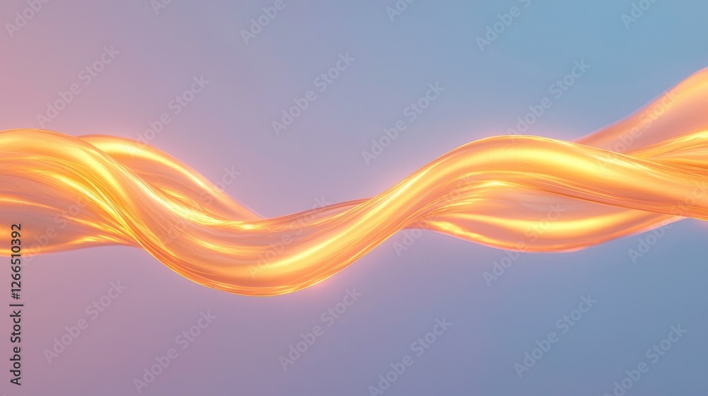 Poster ethereal flowing light waves in warm tones against a soft gradient background for abstract design co