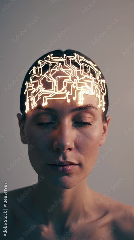 Poster man with brain
