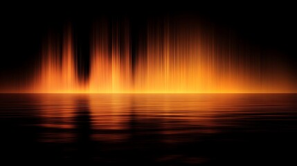 Fototapeta premium A stunning display of orange light reflecting on a calm surface, creating a mesmerizing atmosphere
