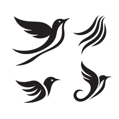 Obraz premium Four stylized bird designs.