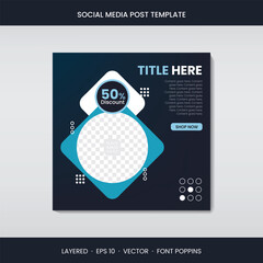 Minimalist Social Media Post Template with Abstract Shapes