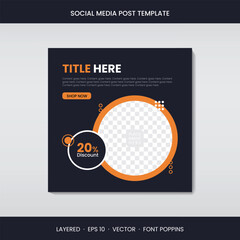 Minimalist Social Media Post Template with Abstract Shapes