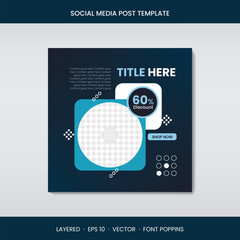 Minimalist Social Media Post Template with Abstract Shapes
