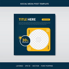 Minimalist Social Media Post Template with Abstract Shapes