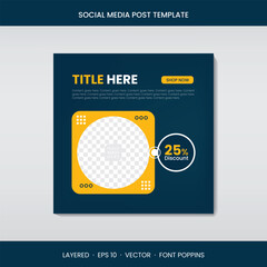 Minimalist Social Media Post Template with Abstract Shapes