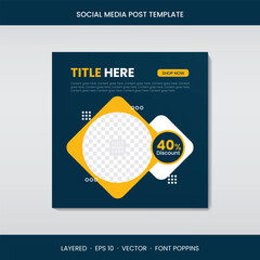 Minimalist Social Media Post Template with Abstract Shapes