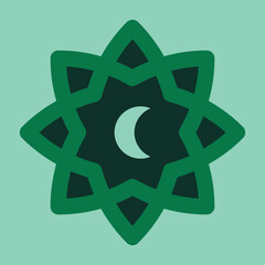 geometric Ramadan ornaments set icon