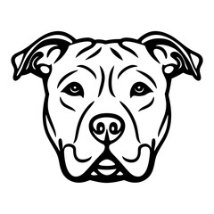Pitbull Face Silhouette Bold Dog Design