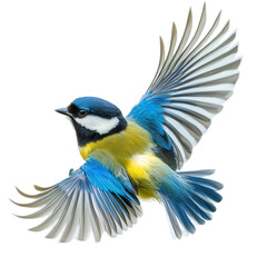 blue tit isolated on white background