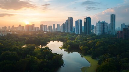 Obraz premium panorama of the city of bangkok