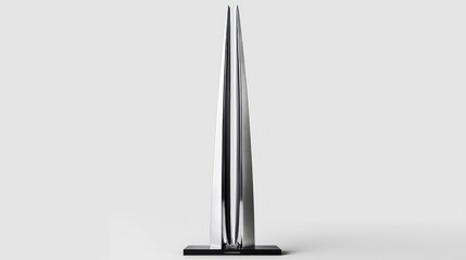 Modern Architectural Model, Tower Sculpture, Minimalist Design, White Background