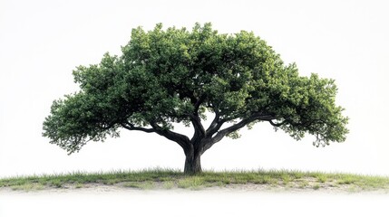 Fototapeta premium Green Tree on Isolated White Background. Generative AI