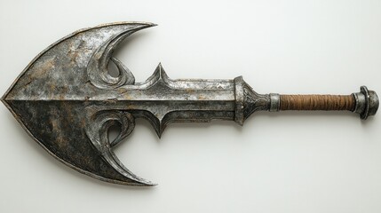 Rusty fantasy sword, studio shot, white background, weapon design
