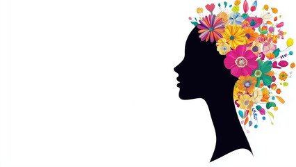 Women's History Month, international women's day, women empowerment and inspiration, Female Silhouette with colorful design for background, wallpaper, banner