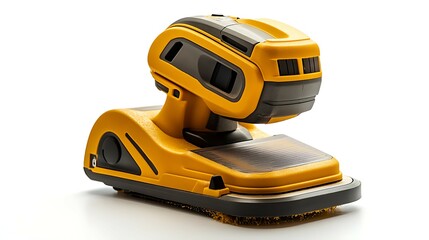 Naklejka premium Yellow construction stapler isolated on white background.