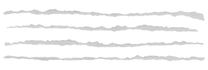 ripped torn paper edges isolated with clipping path on black background