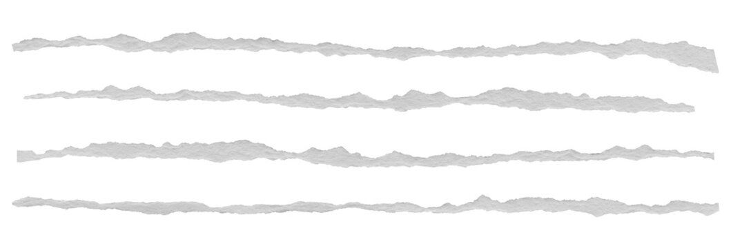 ripped torn paper edges isolated with clipping path on black background