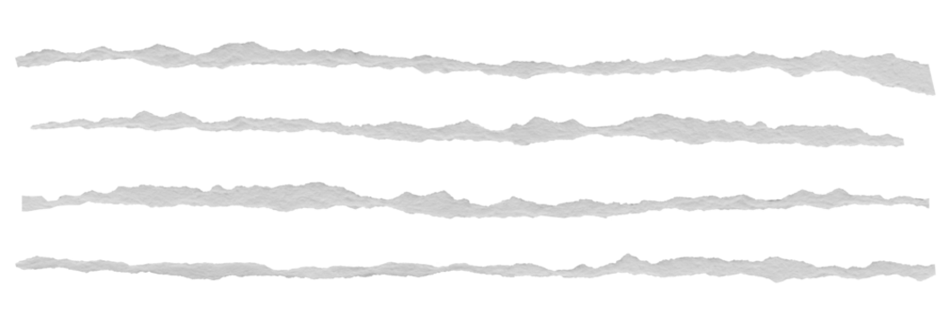 ripped torn paper edges isolated with clipping path on black background