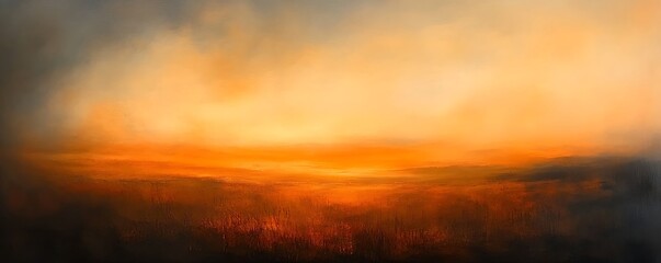 Fototapeta premium A breathtaking view of a sunset over a serene landscape, featuring vibrant colors blending in the sky, creating a tranquil atmosphere perfect for relaxation and inspiration.
