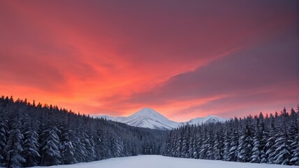 Fototapeta premium skiers are skiing down a snowy slope in front of a mountain