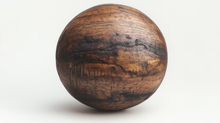 Wooden Sphere with Natural Grain Patterns and Smooth Finish. Generative AI