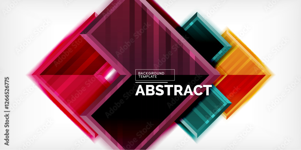 Poster Arrow symbols created with 3d effects and line texture geometric abstract background