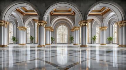 Fototapeta premium Grand Hall of Opulence: A Majestic Palace Interior