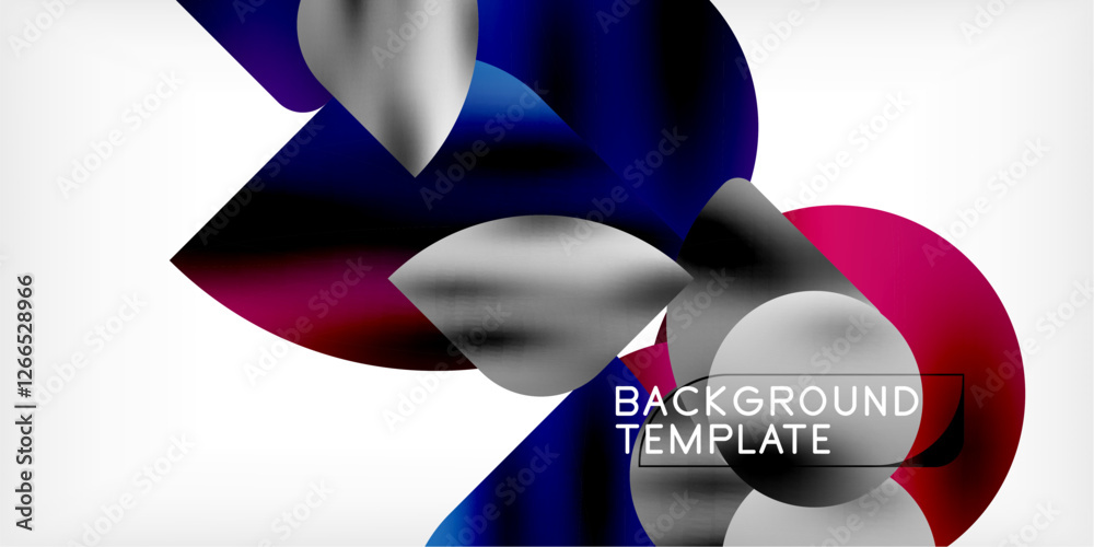 Poster Bright circles with shadows abstract background