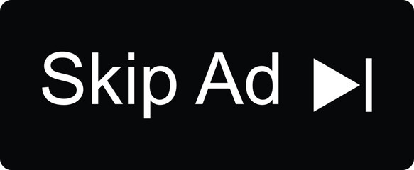 Modern skip ad button graphic for online video platforms.