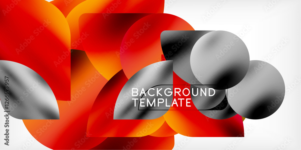 Poster Bright circles with shadows abstract background