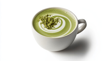 smooth matcha latte with almond milk and green tea powder