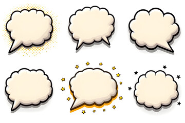 Fototapeta premium Set of Six Comic Style Speech Bubbles