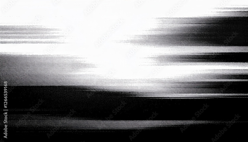 Leinwandbilder black and white abstract motion blur with digital distortion creating dynamic contrast and texture in visual art design