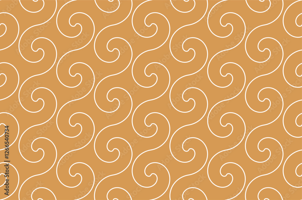 Aufkleber The geometric pattern with wavy lines. Seamless vector background. White and golden texture. Simple lattice graphic design