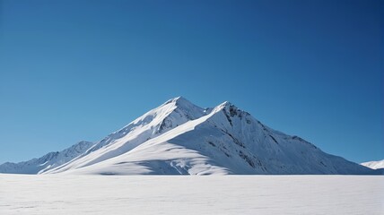skiers are walking across a snow covered field with a mountain in the background