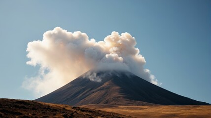 Obraz premium there is a large cloud of smoke rising from a mountain