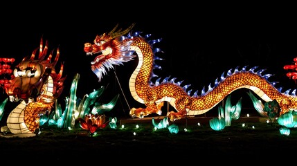 Fototapeta premium chinese dragon statue at the temple