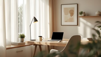Modern Home Office Workspace Design with Natural Light