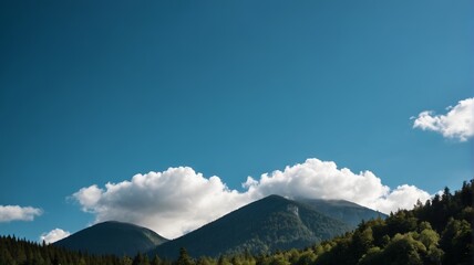 mountains in the distance with a few clouds in the sky