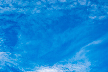 Panorama of cloud clear sky background for summer vacation concept at ocean and summer sea water...