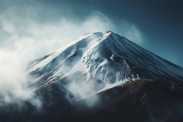 Fuji mountain and lake Kawaguchiko in autumn season, Japan