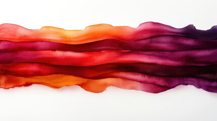 Abstract watercolor strokes in deep reds, oranges, and purples