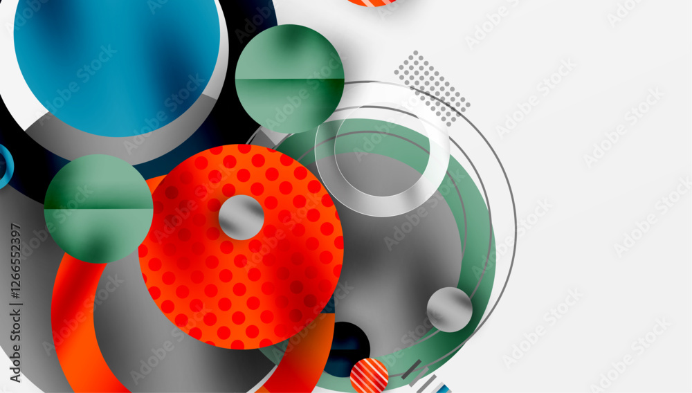 Poster Abstract background - layered geometric shapes with smooth gradients and transparency